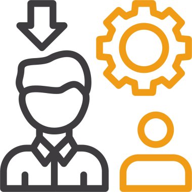 Ana hat biçiminde müşteri hizmetleri dişli simgesi