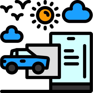 car insurance web icon, vector illustration clipart