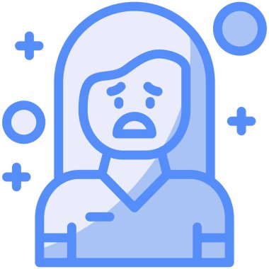 filtrelenmiş dış hat biçiminde avatar kadın kişisi simgesi