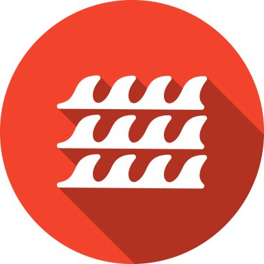 Uzun gölgeli kırmızı daire simgesinin vektör çizimi