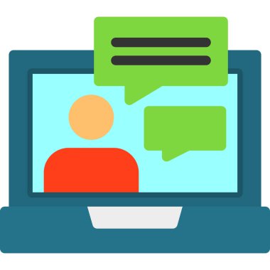 Sohbet iletişim simgesi, vektör illüstrasyonu