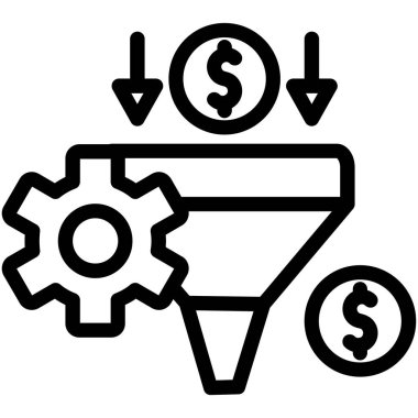 finansal iş büyümesi simgesi ana hatlar biçiminde