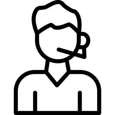 Çağrı Adam ikonu. Beyaz arkaplanda izole edilmiş web tasarımı için ana hatlı insan arama vektör simgesi