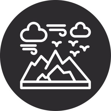 Bir dağ simgesinin vektör illüstrasyonu