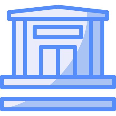 mahkeme binası yasası simgesi düz stil