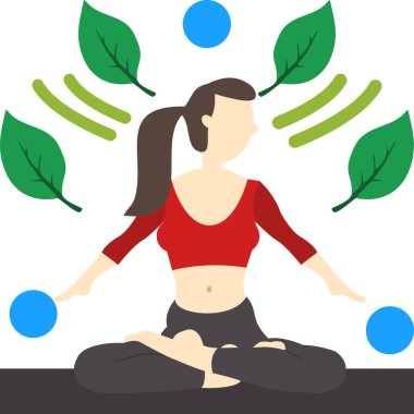 Kız meditasyon yapıyor ve yoga yapıyor.