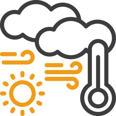 iklim bulutu tahmin simgesi ana hat biçiminde