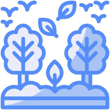 Doğa manzarası ağaç simgesi - ana hatlar biçiminde