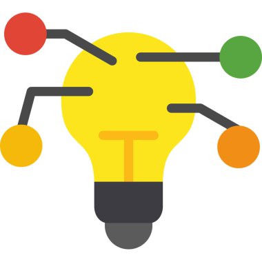 İç görü Düz Simgesi, Vektör İllüstrasyonu