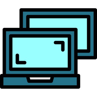 Bilgisayar ekranı izleyici simgesi - taslak biçimi