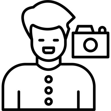 fotoğrafçı kamera simgesi, vektör illüstrasyonu