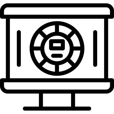 Ana hatlar biçiminde bilgisayar ağı internet simgesi