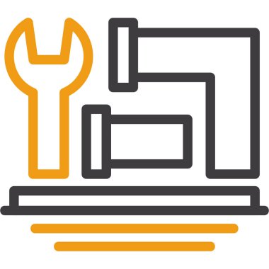 dizüstü bilgisayar tamir simgesi, vektör illüstrasyonu