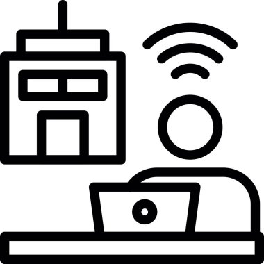 Kablosuz. Web simgesi basit illüstrasyon