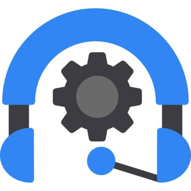 Kulaklık ikonu. Web tasarımı için kulaklık vektör simgelerinin düz çizimi