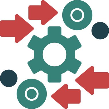 Cog entegrasyon simgesi, vektör illüstrasyonu