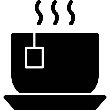 Çay ikonlu sıcak fincan