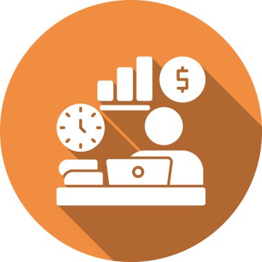 İş düz simgesi, vektör illüstrasyonu