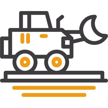 Bir traktör simgesinin vektör illüstrasyonu