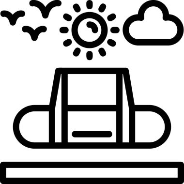 Bulut tahmini güneş ikonu ana hatlar biçiminde