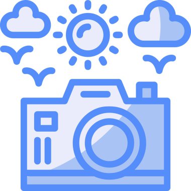 Bulut hava kamerası simgesi ana hatlarıyla doldurulmuş