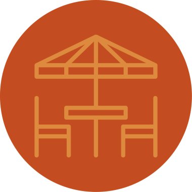 Bir çadır simgesinin vektör illüstrasyonu