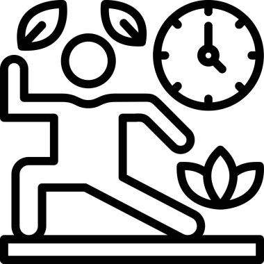 Saati olan adamın minimalist vektör simgesi