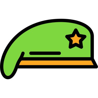 Yeşil yıldız şapkasının karikatür çizimi