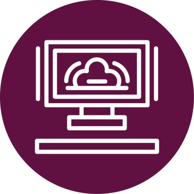 Bulut hesaplama simgesi. Web vektör illüstrasyonu