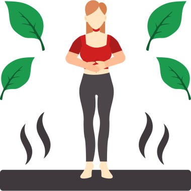 Yoga yaparken kadın. vektör çizim