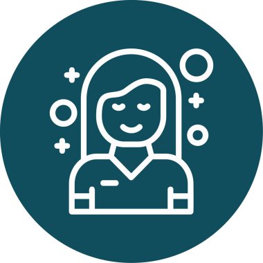 Kadın. Web simgesi basit illüstrasyon