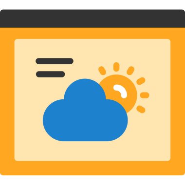 Bulut Hesaplama. Web simgesi basit illüstrasyon