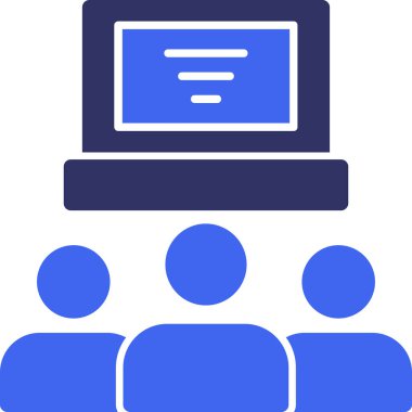 Online eğitim. Web simgesi basit illüstrasyon