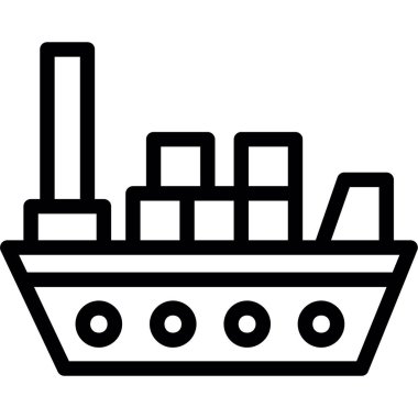 Gemi simgesi, vektör illüstrasyonu