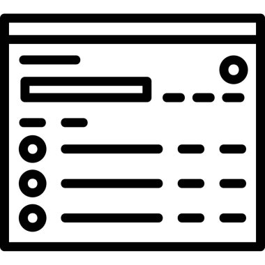 belge dosya simgesi ana hatları vektörü. dosya listesi