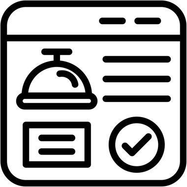 Otelde. Web simgesi basit illüstrasyon