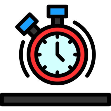 Çalar saat simgesi. Web için basit saat vektör simgeleri çizimi