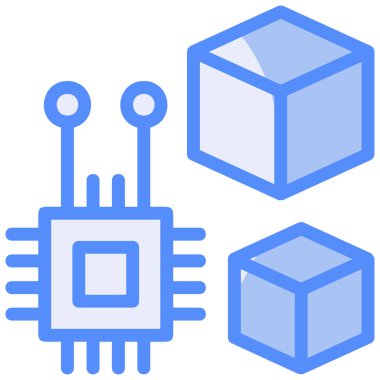 cpu kutusu renk vektör illüstrasyonu