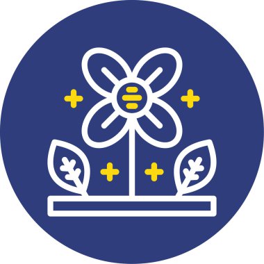 Çiçek simgesinin vektör illüstrasyonu