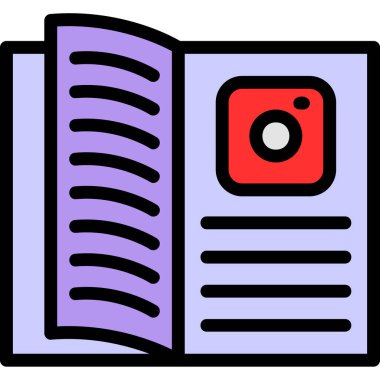 Fotoğraf makinesi simgesi renk dış hat vektörü