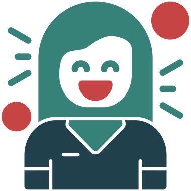 Kadın. Web simgesi basit illüstrasyon