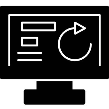 Bilgisayar monitörü. Web simgesi basit illüstrasyon