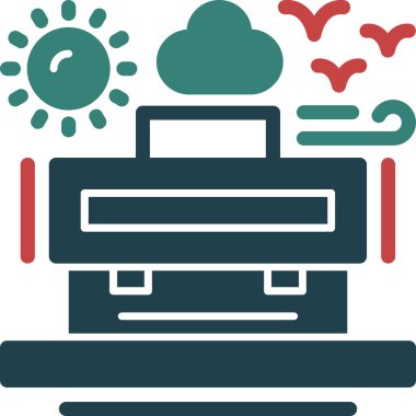 Yazıcı simgesi vektör illüstrasyonu