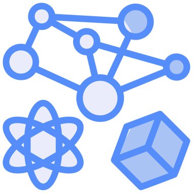 Molekül ikonlarının vektör kümesi