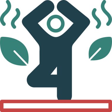 yoga poz simgesi düz tasarım