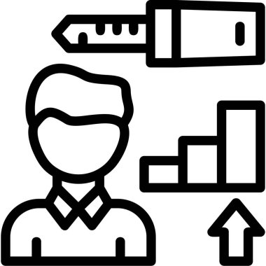 grafik büyüme simgesi ana hat biçiminde