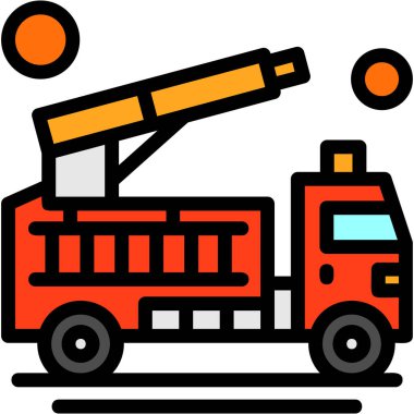 itfaiye aracı ikonu vektör illüstrasyonu