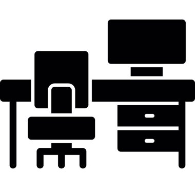 ofis masa simgesi vektörü