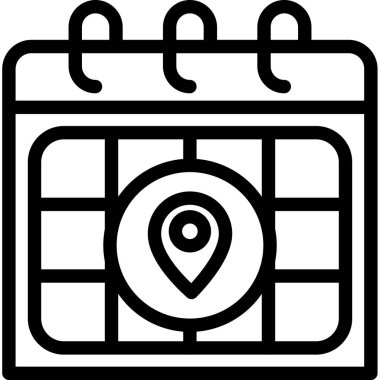 takvim konumu simgesi ana hat biçiminde