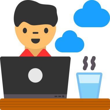 bulut bilgisayar internet simgesi - taslak biçimi